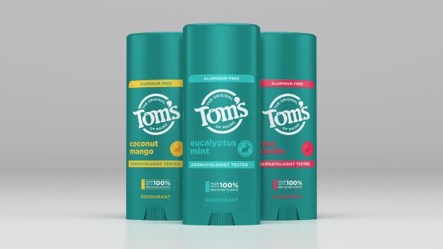 Three deoderant fragrances standing together